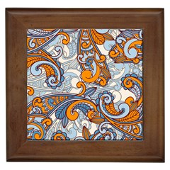 Paisley Pattern Framed Tiles by Celenk