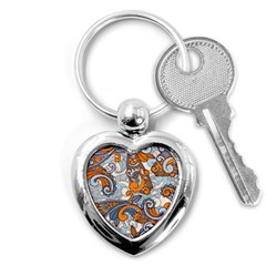 Paisley Pattern Key Chains (heart)  by Celenk