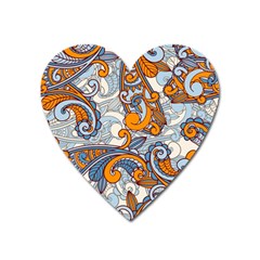 Paisley Pattern Heart Magnet by Celenk