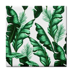 Banana Leaves And Fruit Isolated With Four Pattern Tile Coasters by Celenk