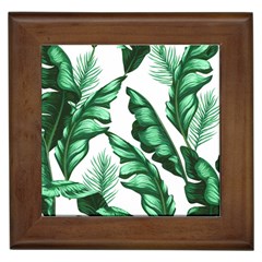 Banana Leaves And Fruit Isolated With Four Pattern Framed Tiles by Celenk