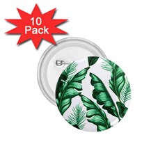 Banana Leaves And Fruit Isolated With Four Pattern 1 75  Buttons (10 Pack) by Celenk