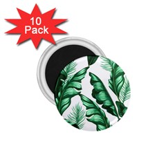 Banana Leaves And Fruit Isolated With Four Pattern 1 75  Magnets (10 Pack)  by Celenk