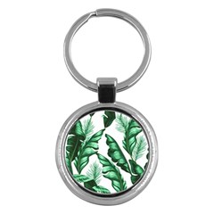 Banana Leaves And Fruit Isolated With Four Pattern Key Chains (round)  by Celenk