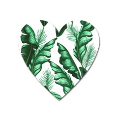 Banana Leaves And Fruit Isolated With Four Pattern Heart Magnet by Celenk