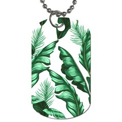 Banana Leaves And Fruit Isolated With Four Pattern Dog Tag (one Side) by Celenk