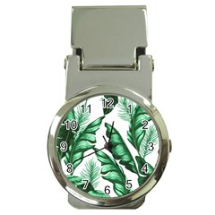 Banana Leaves And Fruit Isolated With Four Pattern Money Clip Watches by Celenk