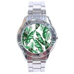 Banana Leaves And Fruit Isolated With Four Pattern Stainless Steel Analogue Watch Front