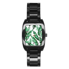 Banana Leaves And Fruit Isolated With Four Pattern Stainless Steel Barrel Watch by Celenk