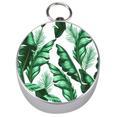 Banana Leaves And Fruit Isolated With Four Pattern Silver Compasses by Celenk