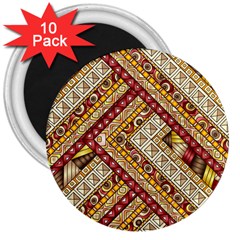 Ethnic Pattern Styles Art Backgrounds Vector 3  Magnets (10 Pack)  by Celenk