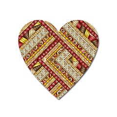 Ethnic Pattern Styles Art Backgrounds Vector Heart Magnet