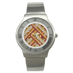 Ethnic Pattern Styles Art Backgrounds Vector Stainless Steel Watch by Celenk