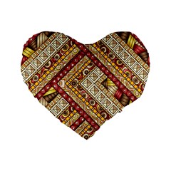 Ethnic Pattern Styles Art Backgrounds Vector Standard 16  Premium Flano Heart Shape Cushions by Celenk