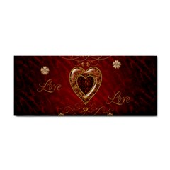 Wonderful Hearts With Floral Elemetns, Gold, Red Cosmetic Storage Cases by FantasyWorld7