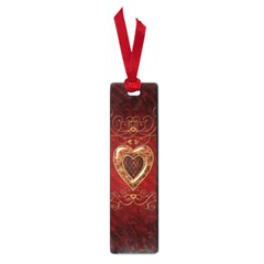 Wonderful Hearts With Floral Elemetns, Gold, Red Small Book Marks by FantasyWorld7