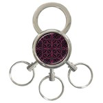 Modern Ornate Pattern 3-Ring Key Chains Front