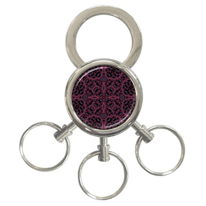 Modern Ornate Pattern 3-Ring Key Chains