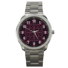 Modern Ornate Pattern Sport Metal Watch