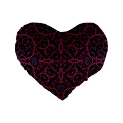 Modern Ornate Pattern Standard 16  Premium Heart Shape Cushions by dflcprints