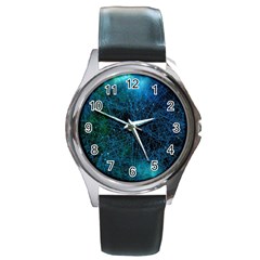 System Network Connection Connected Round Metal Watch by Celenk