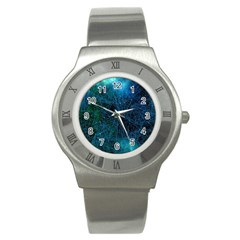 System Network Connection Connected Stainless Steel Watch by Celenk