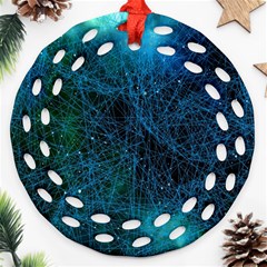 System Network Connection Connected Round Filigree Ornament (two Sides) by Celenk