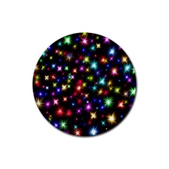 Fireworks Rocket New Year S Day Rubber Round Coaster (4 Pack)  by Celenk