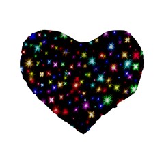 Fireworks Rocket New Year S Day Standard 16  Premium Heart Shape Cushions by Celenk