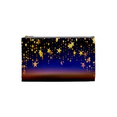 Christmas Background Star Curtain Cosmetic Bag (small)  by Celenk