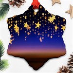 Christmas Background Star Curtain Ornament (Snowflake) Front