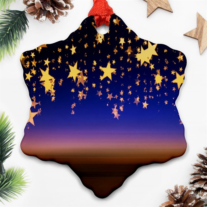 Christmas Background Star Curtain Ornament (Snowflake)