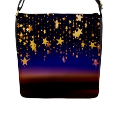 Christmas Background Star Curtain Flap Messenger Bag (l)  by Celenk