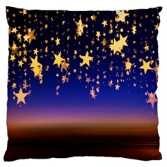 Christmas Background Star Curtain Large Flano Cushion Case (two Sides) by Celenk