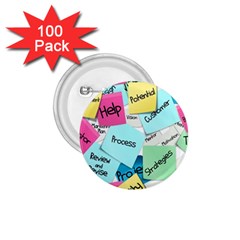 Stickies Post It List Business 1 75  Buttons (100 Pack)  by Celenk