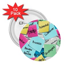 Stickies Post It List Business 2 25  Buttons (10 Pack)  by Celenk