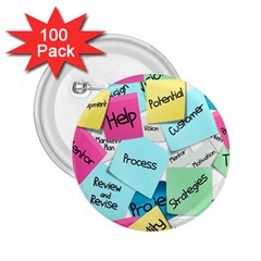 Stickies Post It List Business 2 25  Buttons (100 Pack)  by Celenk