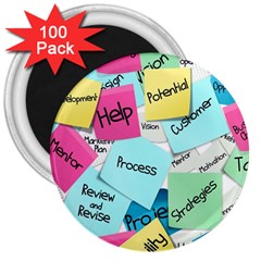 Stickies Post It List Business 3  Magnets (100 Pack) by Celenk