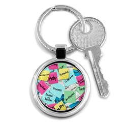 Stickies Post It List Business Key Chains (round)  by Celenk