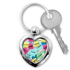 Stickies Post It List Business Key Chains (heart)  by Celenk