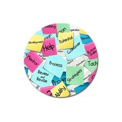 Stickies Post It List Business Magnet 3  (round) by Celenk