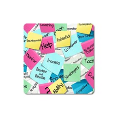 Stickies Post It List Business Square Magnet by Celenk