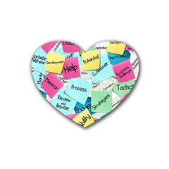 Stickies Post It List Business Rubber Coaster (heart)  by Celenk