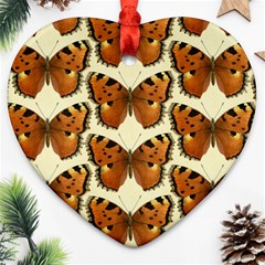 Butterfly Butterflies Insects Heart Ornament (two Sides) by Celenk