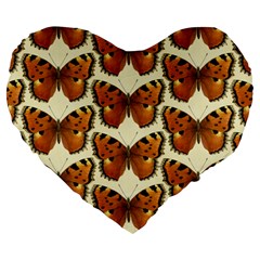 Butterfly Butterflies Insects Large 19  Premium Flano Heart Shape Cushions