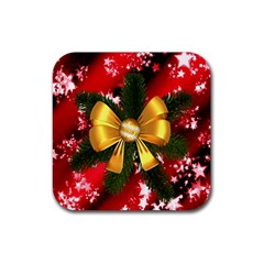 Christmas Star Winter Celebration Rubber Coaster (square)  by Celenk