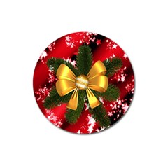 Christmas Star Winter Celebration Magnet 3  (round) by Celenk