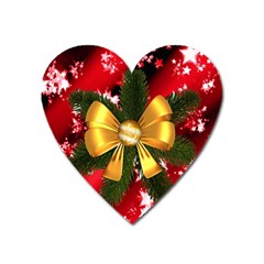 Christmas Star Winter Celebration Heart Magnet by Celenk