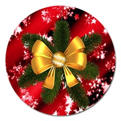 Christmas Star Winter Celebration Magnet 5  (round) by Celenk