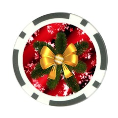 Christmas Star Winter Celebration Poker Chip Card Guard